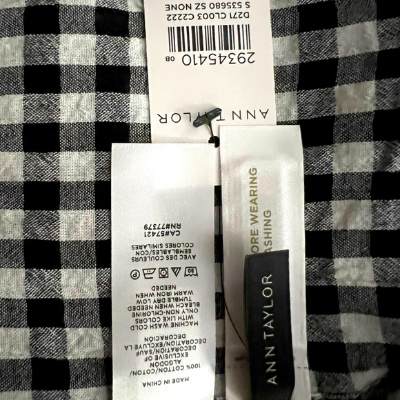 ANN TAYLOR - Black & White Gingham - checked Scarf 🧣 - Picture 2 of 4